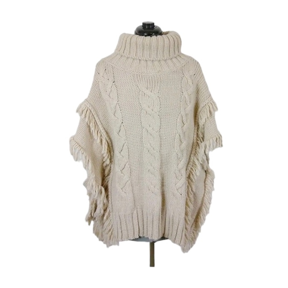 Betty Betty Poncho Sweater Wool Alpaca Turtleneck ✨